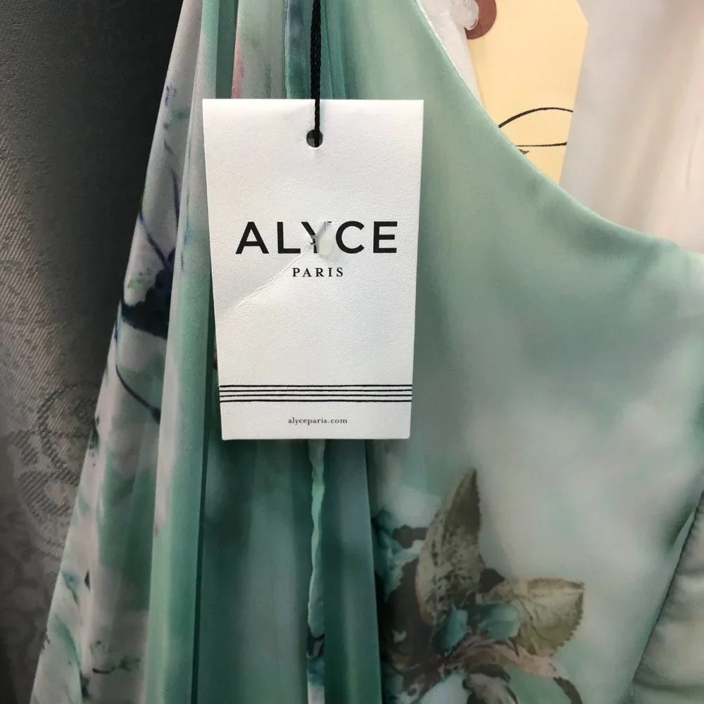 Alyce Sleek Sexy Prom Dress, BACKLESS Size 14, Aline Leg Slit Bridesmaid Formal - Picture 9 of 15